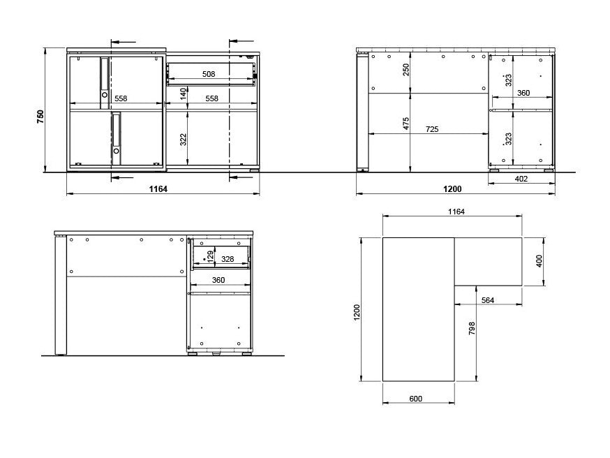 Stūra rakstāmgalds 115198