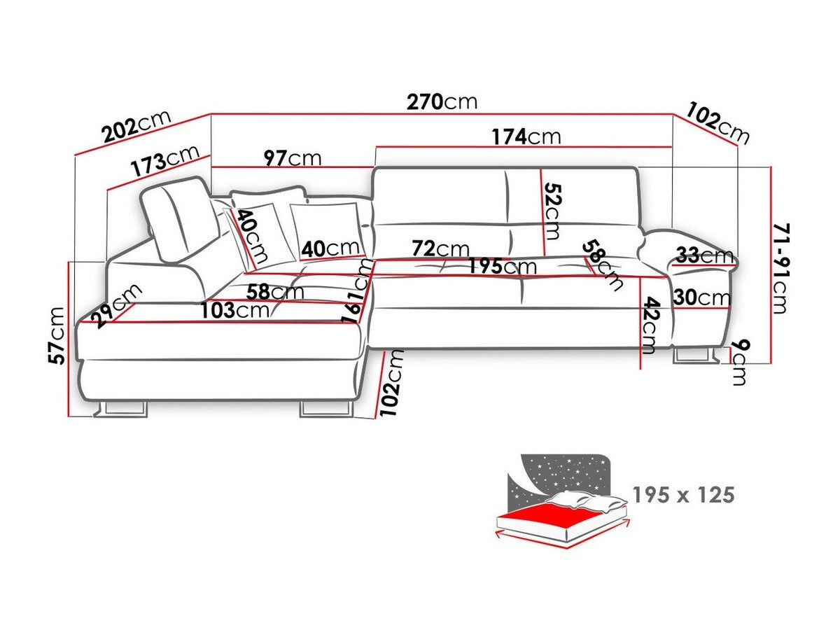 Stūra dīvāns 90009