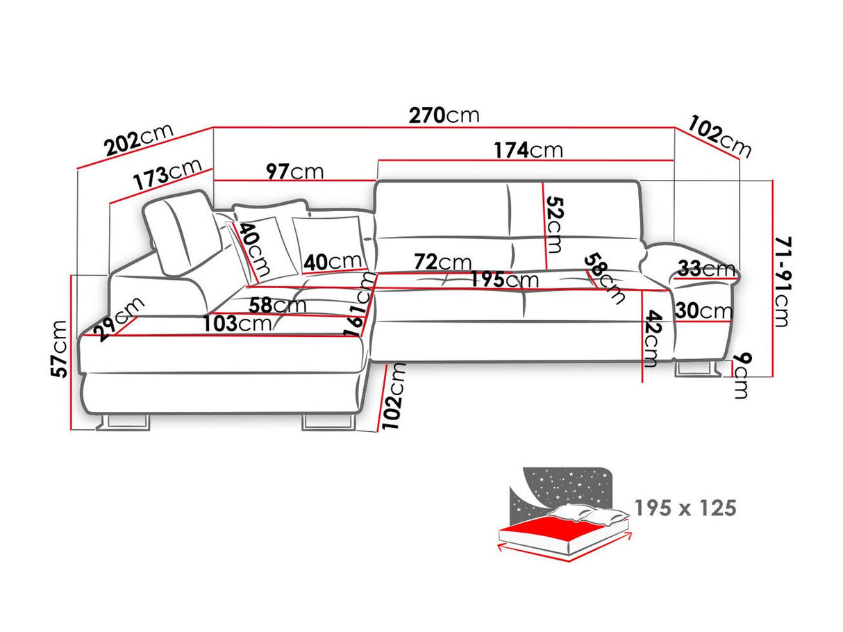 Stūra dīvāns 90009
