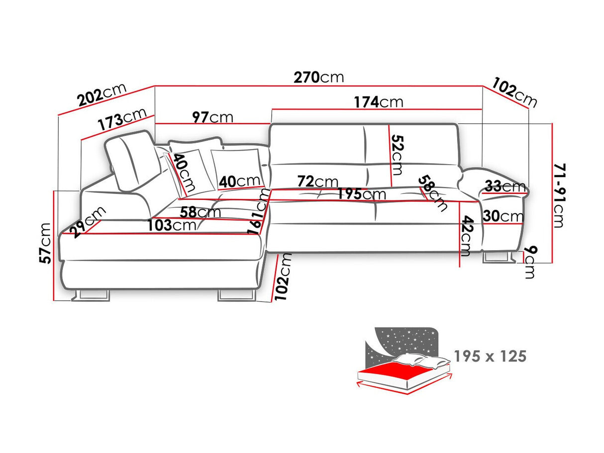 Stūra dīvāns 90009