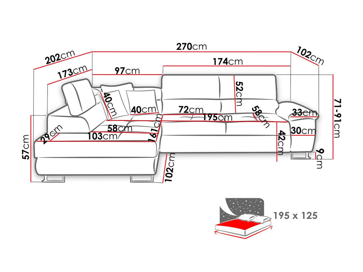 Stūra dīvāns 90009