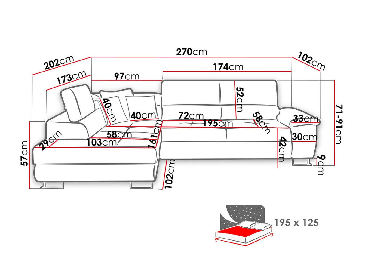 Stūra dīvāns 90009
