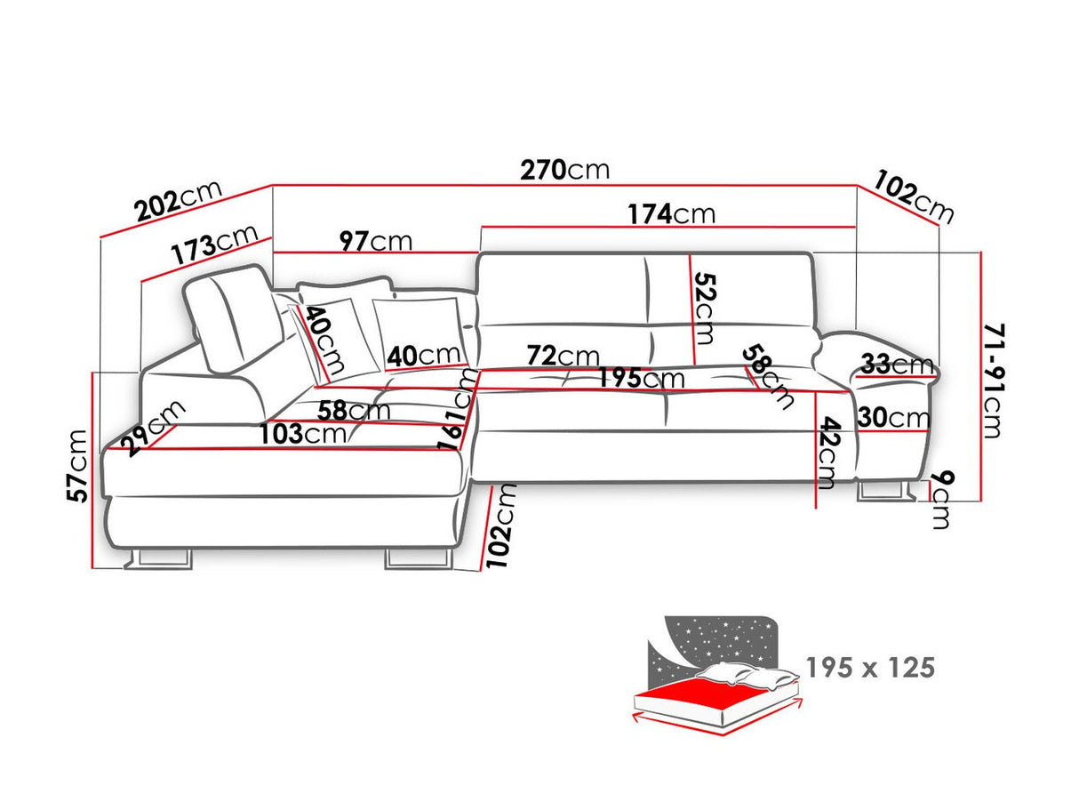 Stūra dīvāns 90009