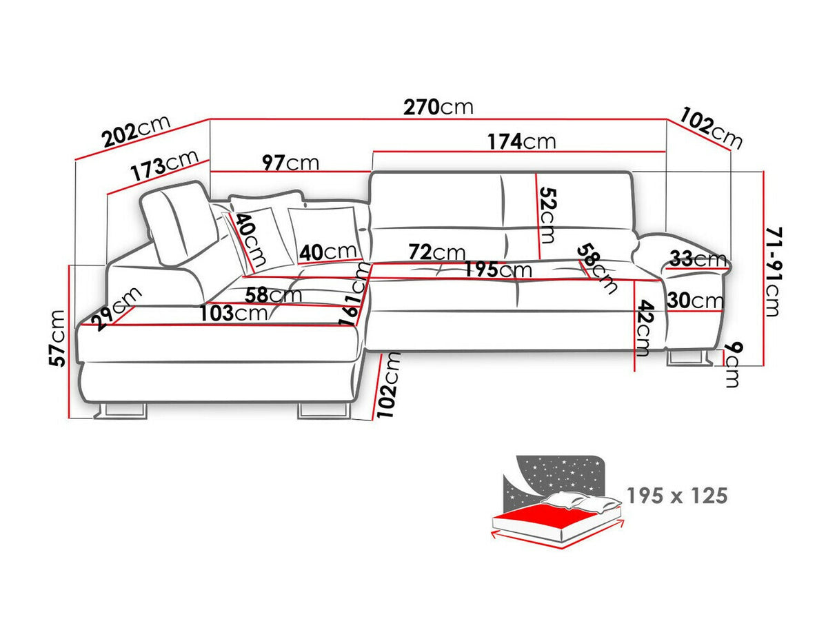 Stūra dīvāns 90009