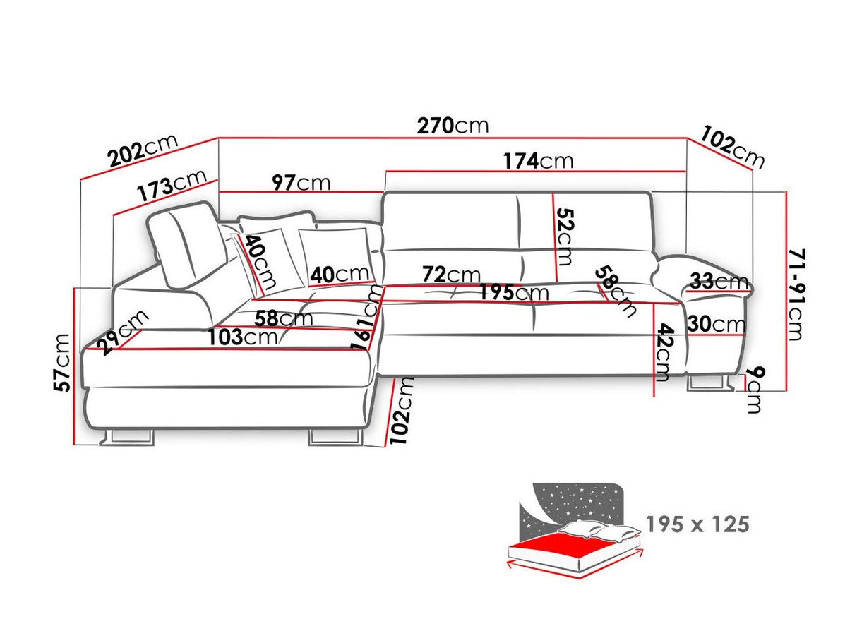 Stūra dīvāns 90009