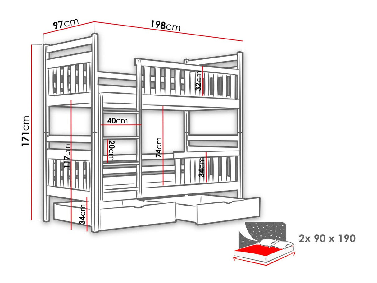 Divstāvu gulta 202800