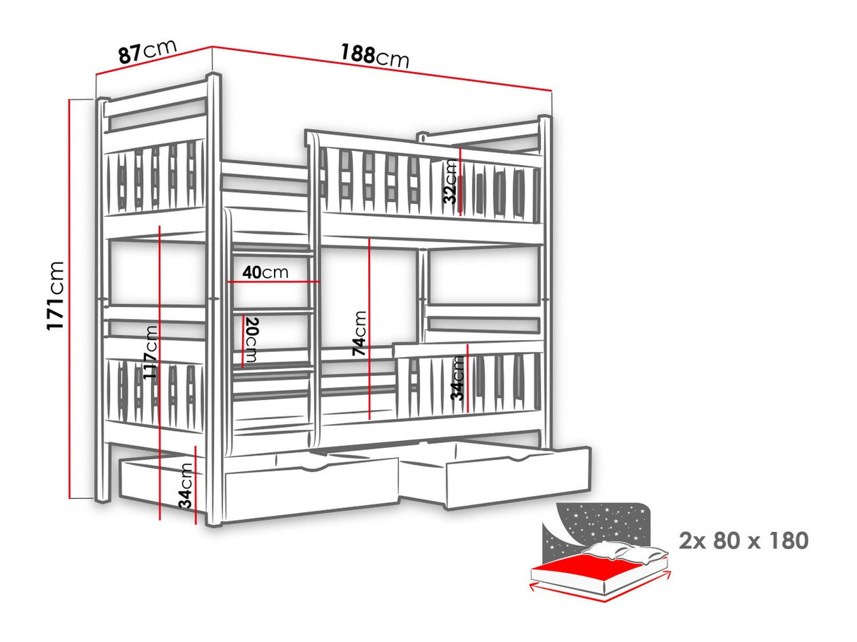 Divstāvu gulta 202800