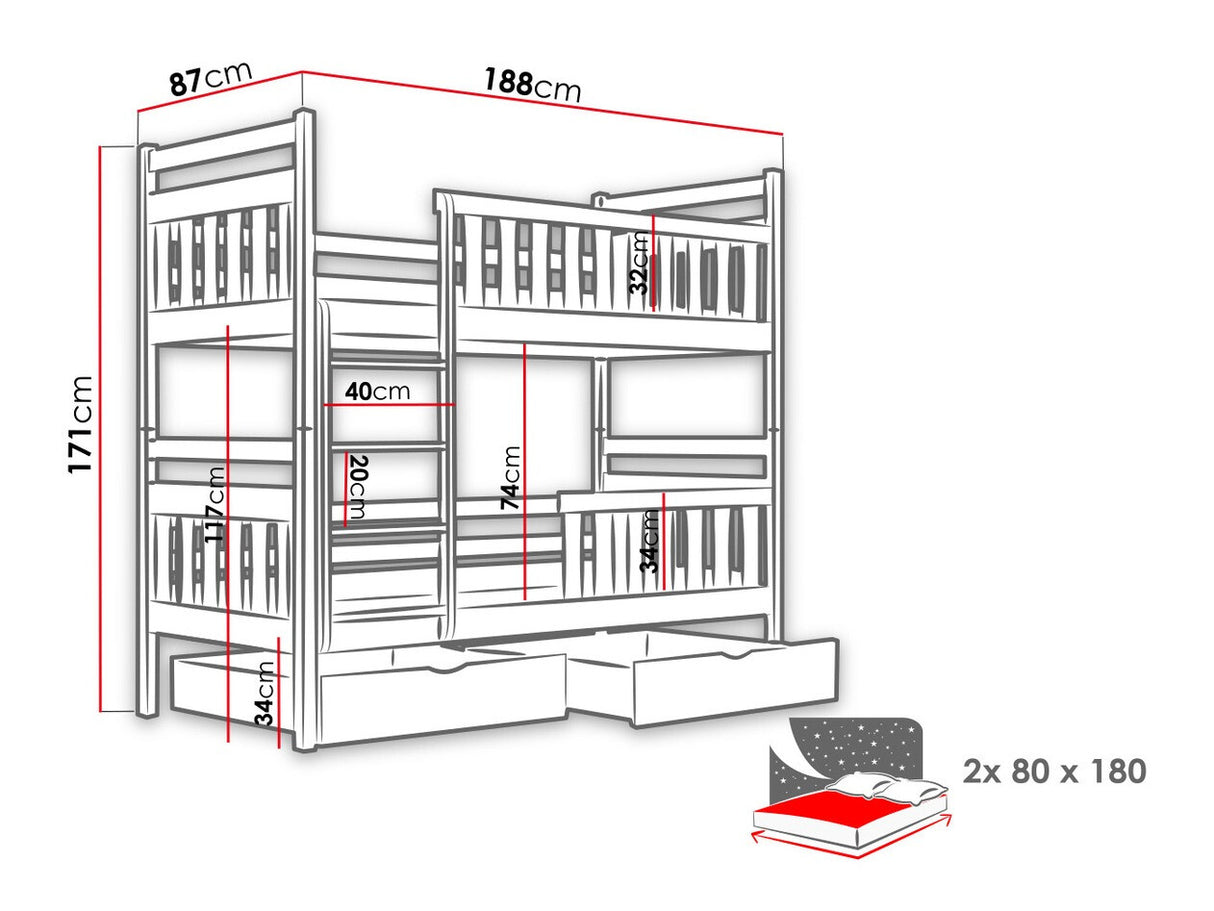 Divstāvu gulta 202800
