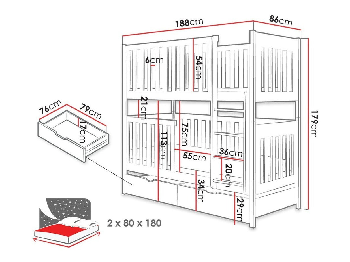 Divstāvu gulta 345315
