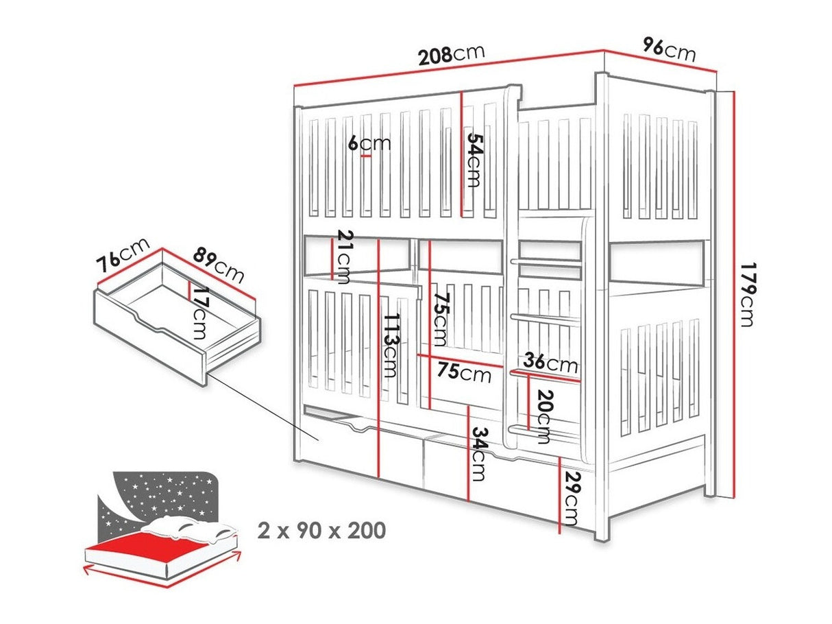 Divstāvu gulta 348640