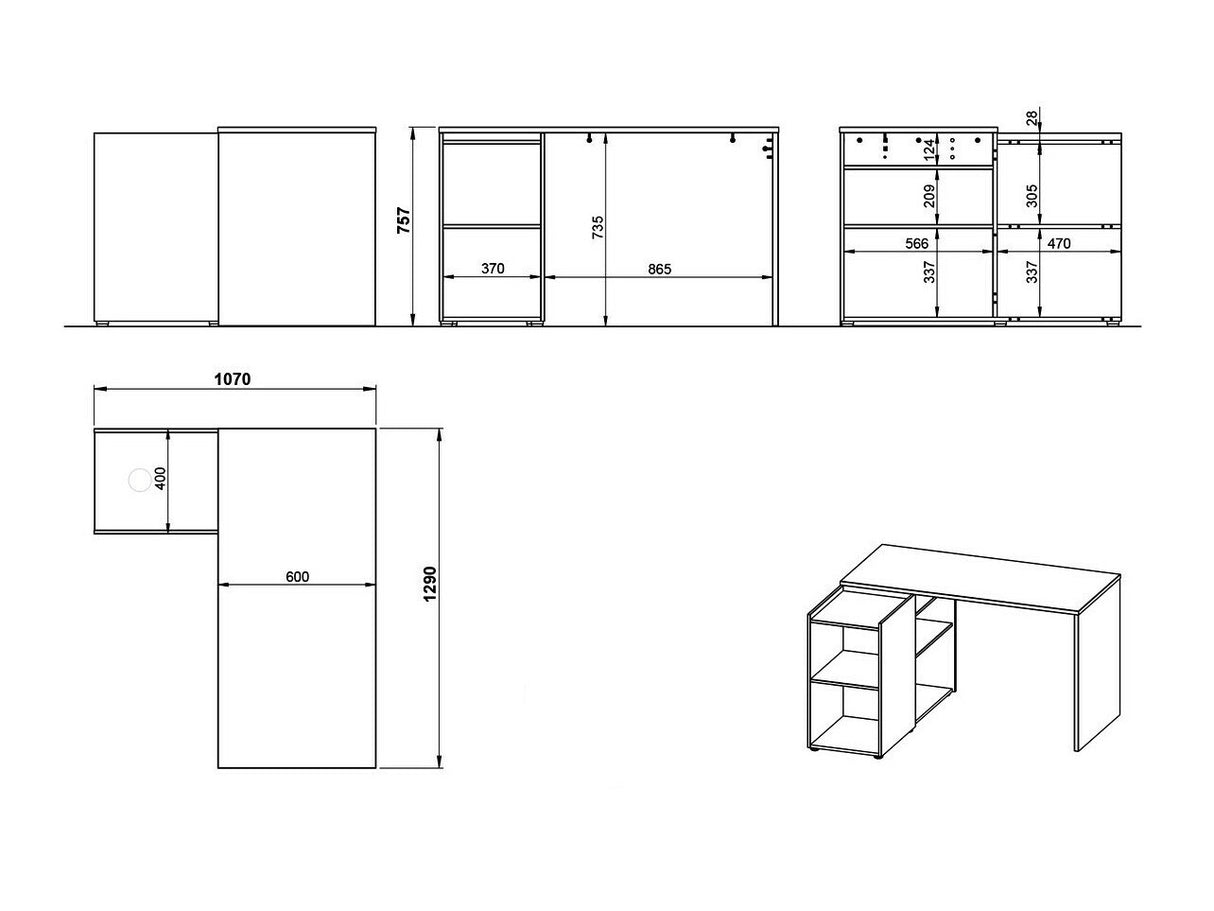 Stūra rakstāmgalds 463822