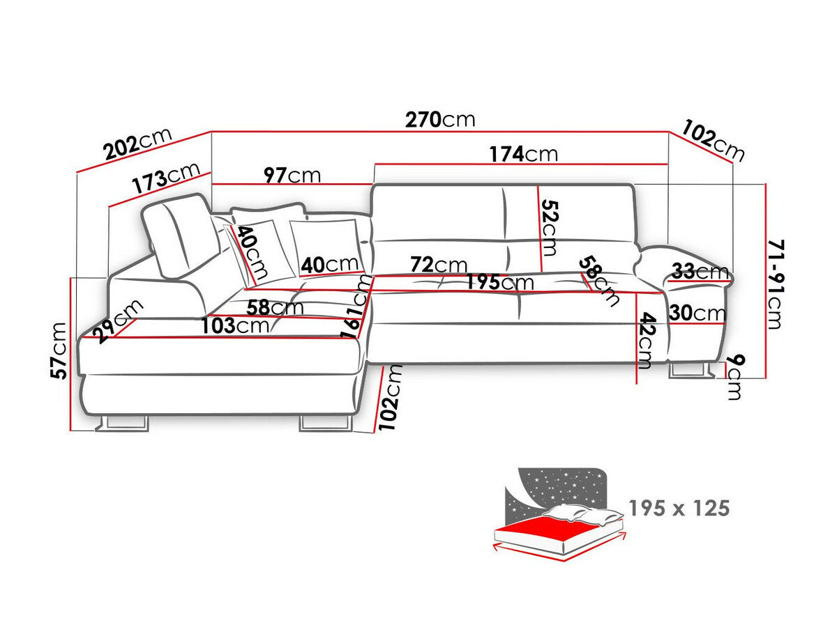 Stūra dīvāns 90009