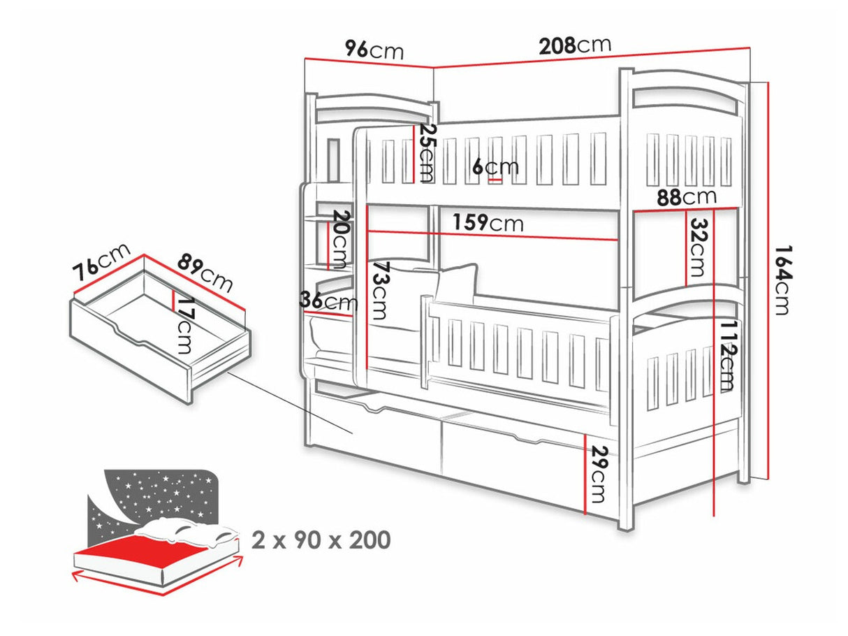 Divstāvu gulta 348674