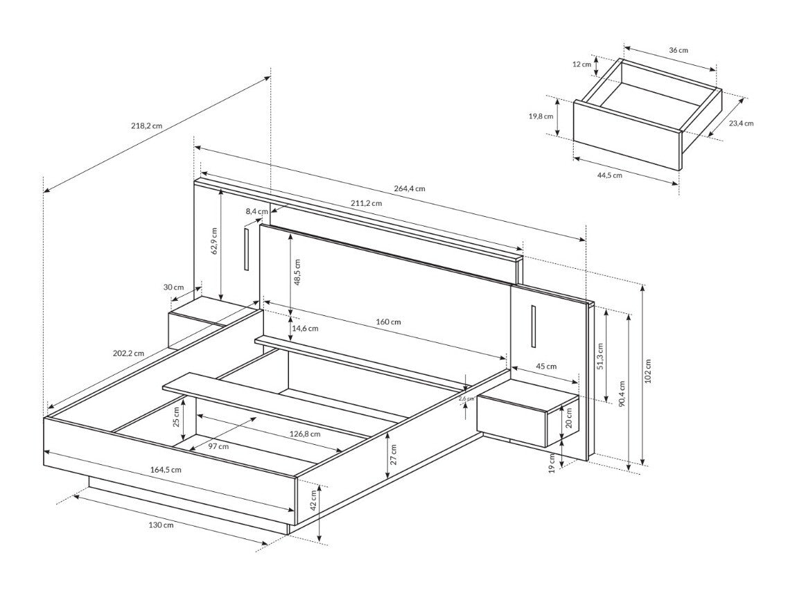 Gulta 485741 Ar naktsgaldiņiem