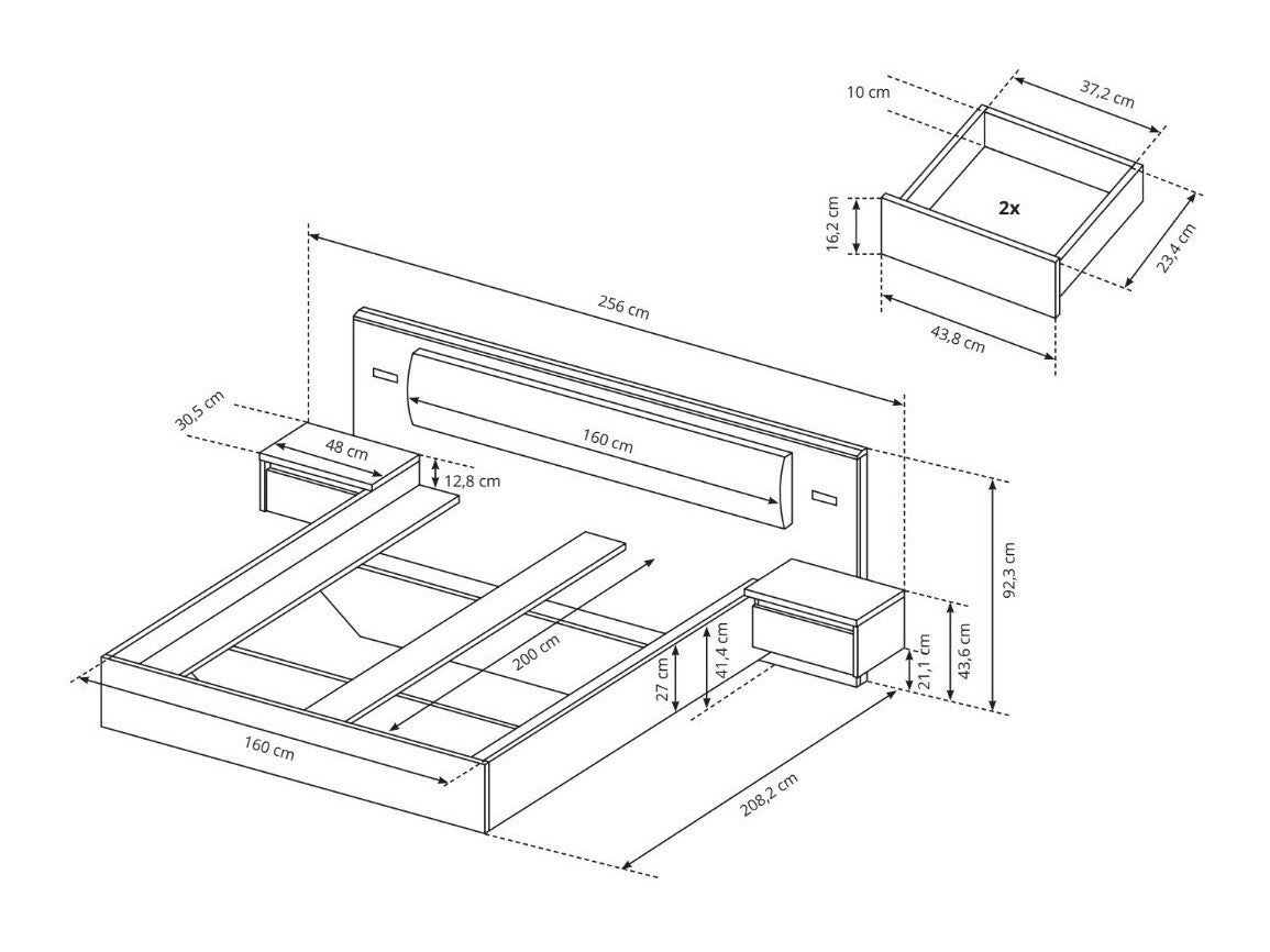 Gulta 485997 Ar naktsgaldiņiem