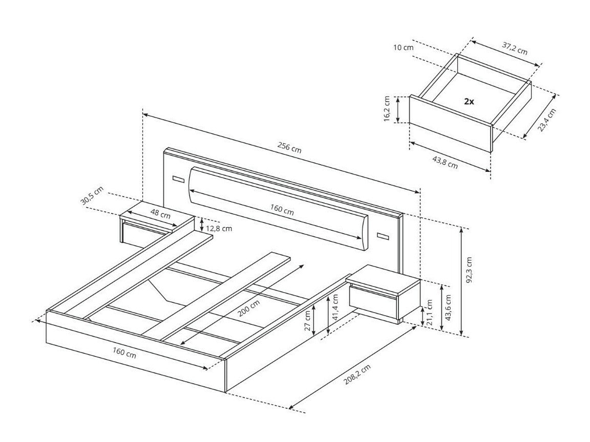 Gulta 485997 Ar naktsgaldiņiem