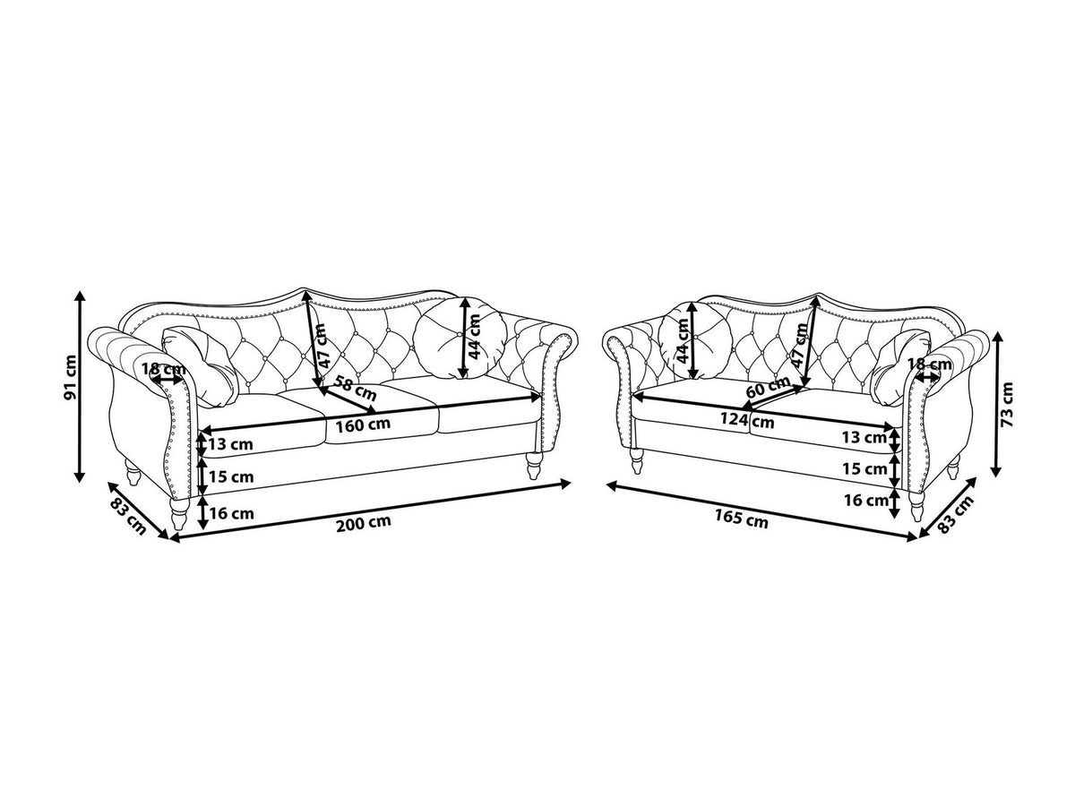 Chesterfield mīksto mēbeļu komplekts 519666