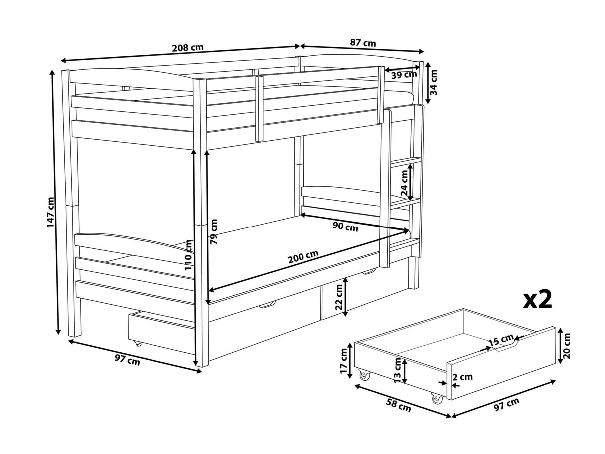 Divstāvu gulta 523027