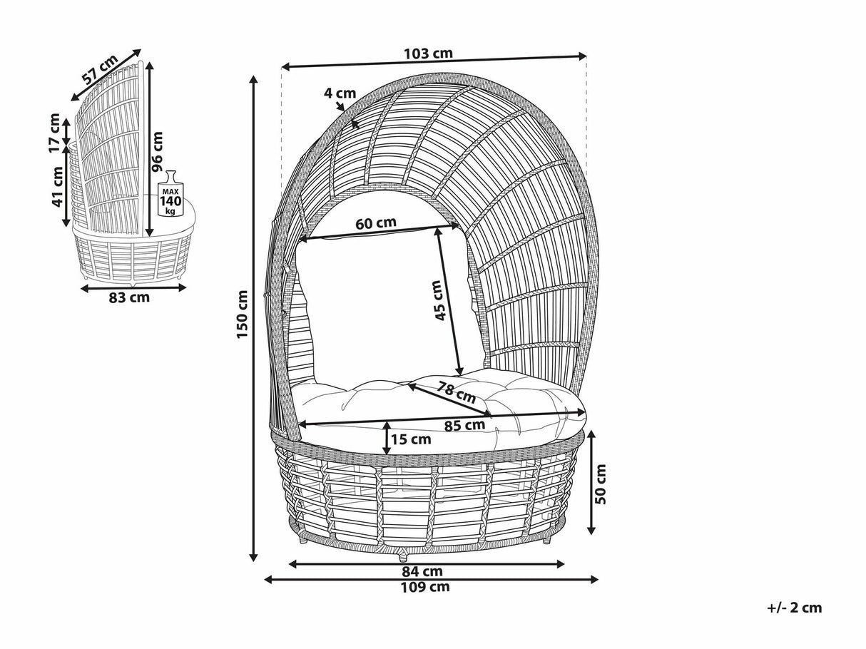 Dārza atpūtas krēsls 525036