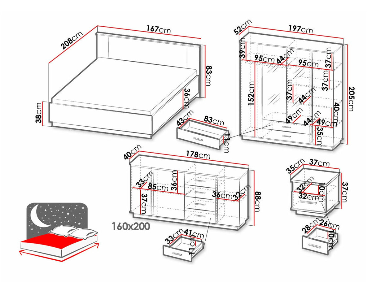 Guļamistabas komplekts 528123