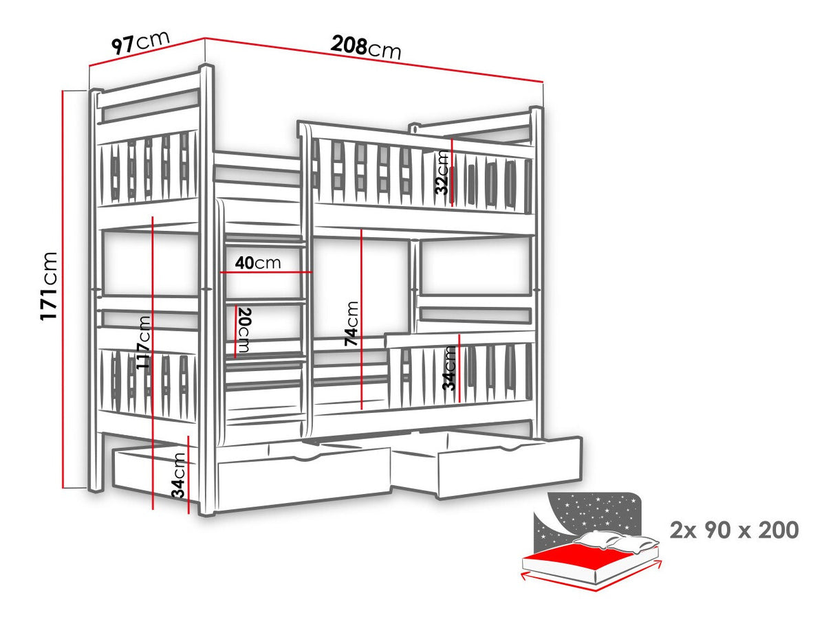 Divstāvu gulta 202800