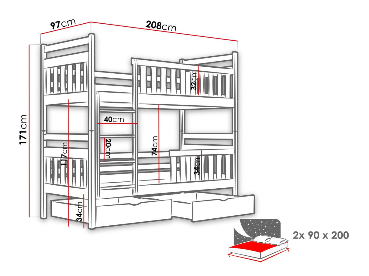 Divstāvu gulta 202800