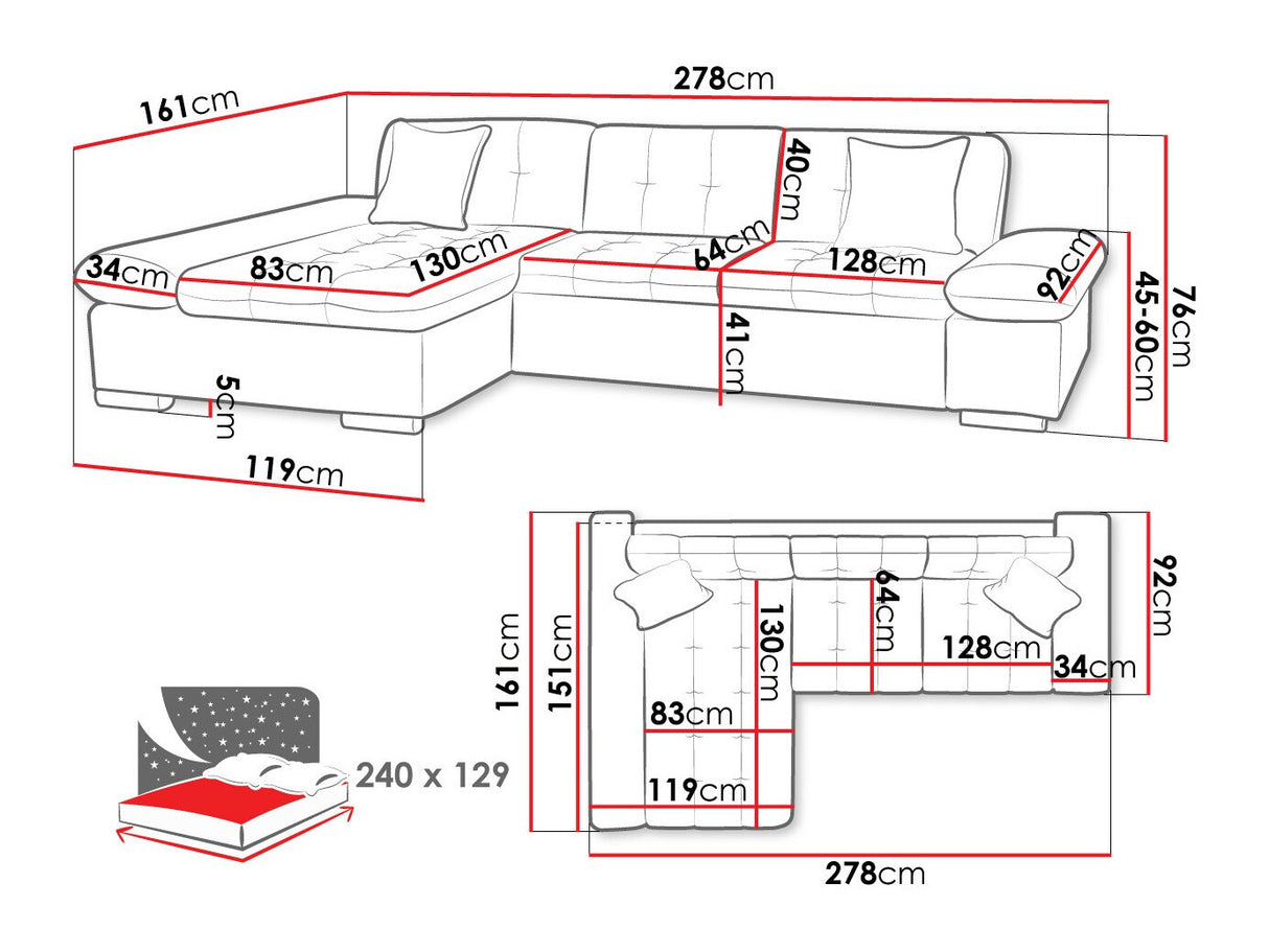 Stūra dīvāns 68208