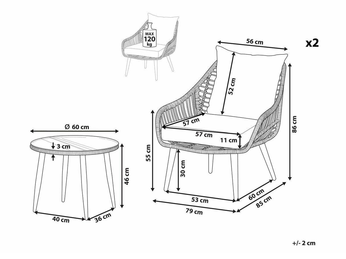 Dārza mēbeļu komplekts 539523