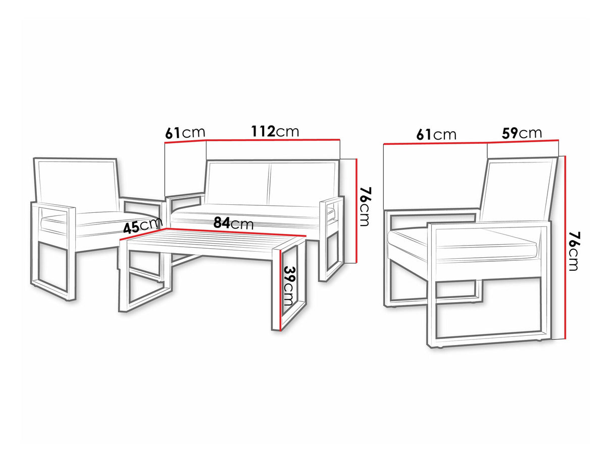 Dārza mēbeļu komplekts 540064
