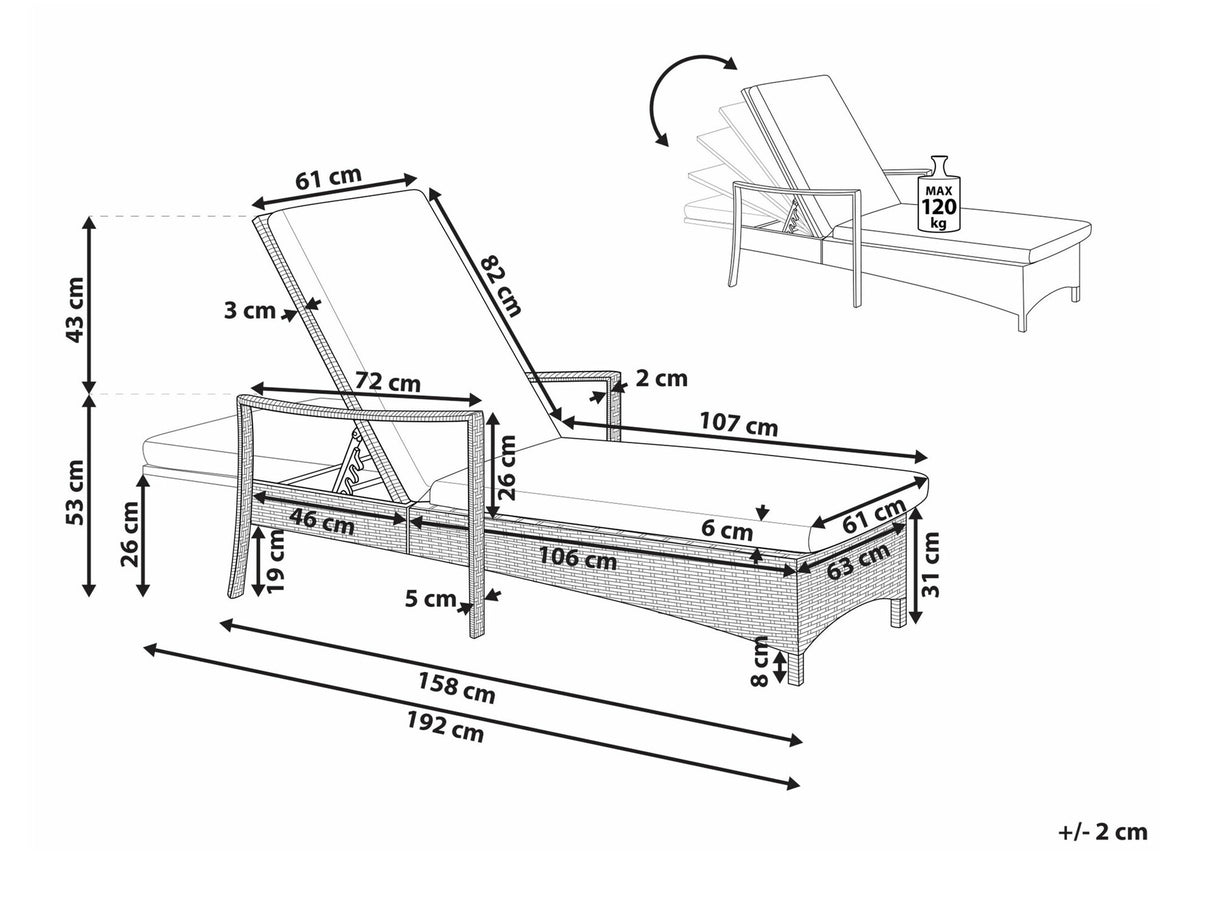 Sauļošanās krēsls 541038