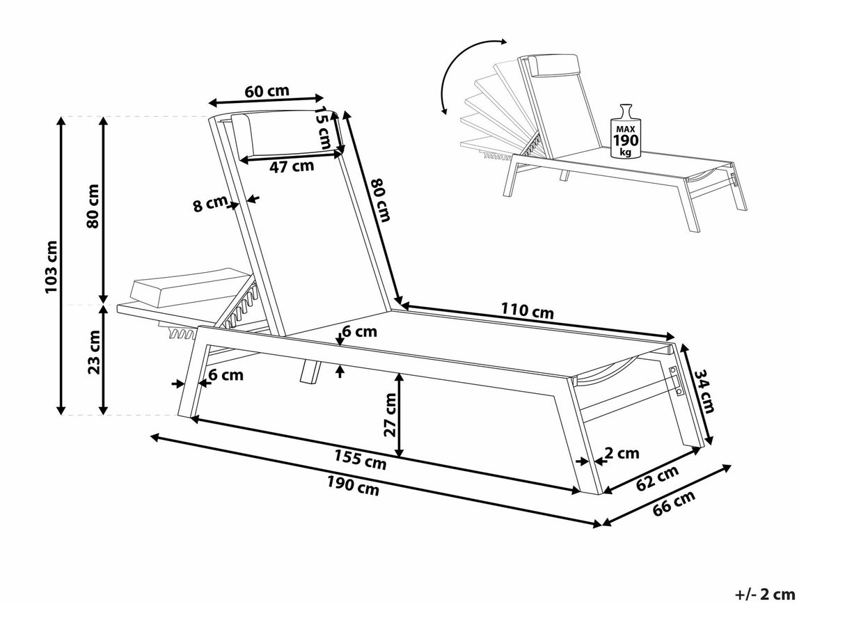 Sauļošanās krēsls 541972