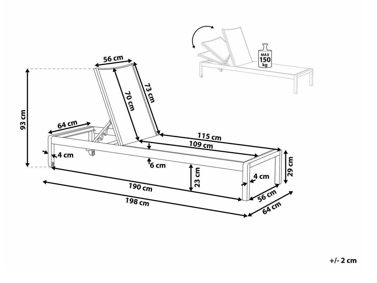 Sauļošanās krēsls 542029