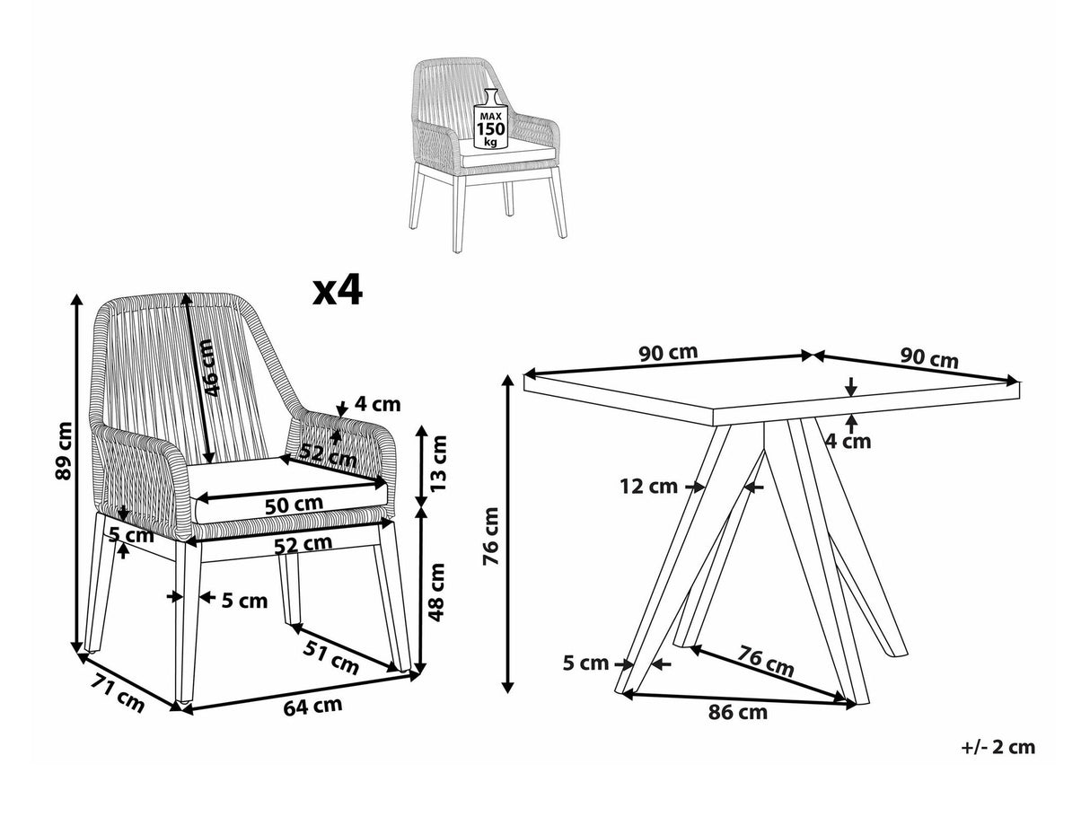 Galds un krēslu komplekts 542346