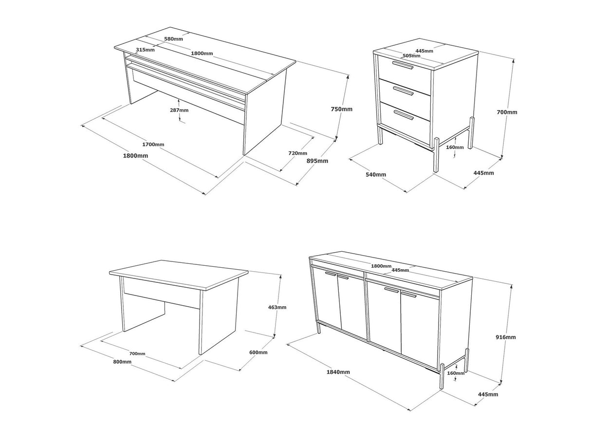 Biroja mēbeļu komplekts 547399