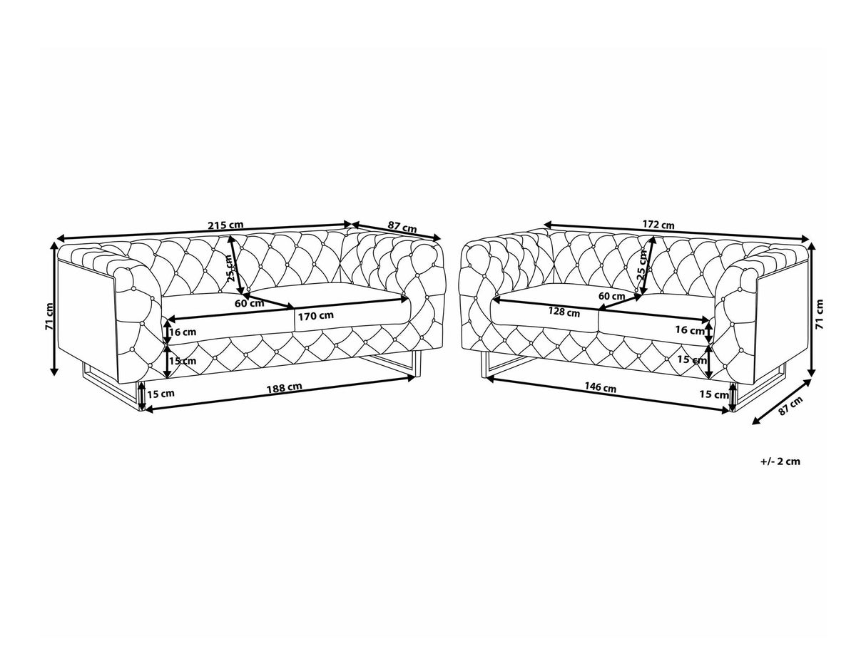 Chesterfield mīksto mēbeļu komplekts 550827