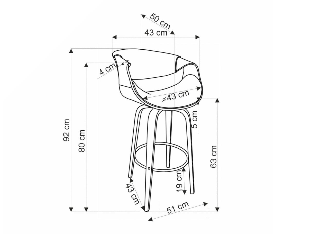 Zemais bāra krēsls 537380