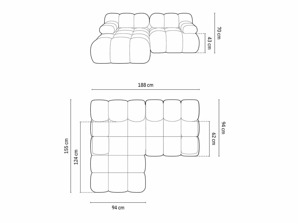 Moduļu stūra dīvāns 540290