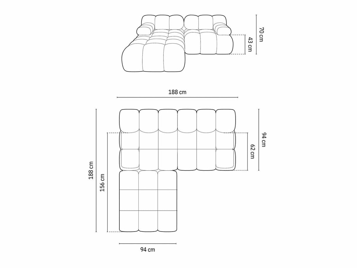 Moduļu stūra dīvāns 539980