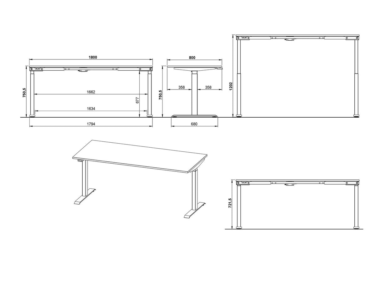 Rakstāmgalds ar regulējamu augstumu 565565