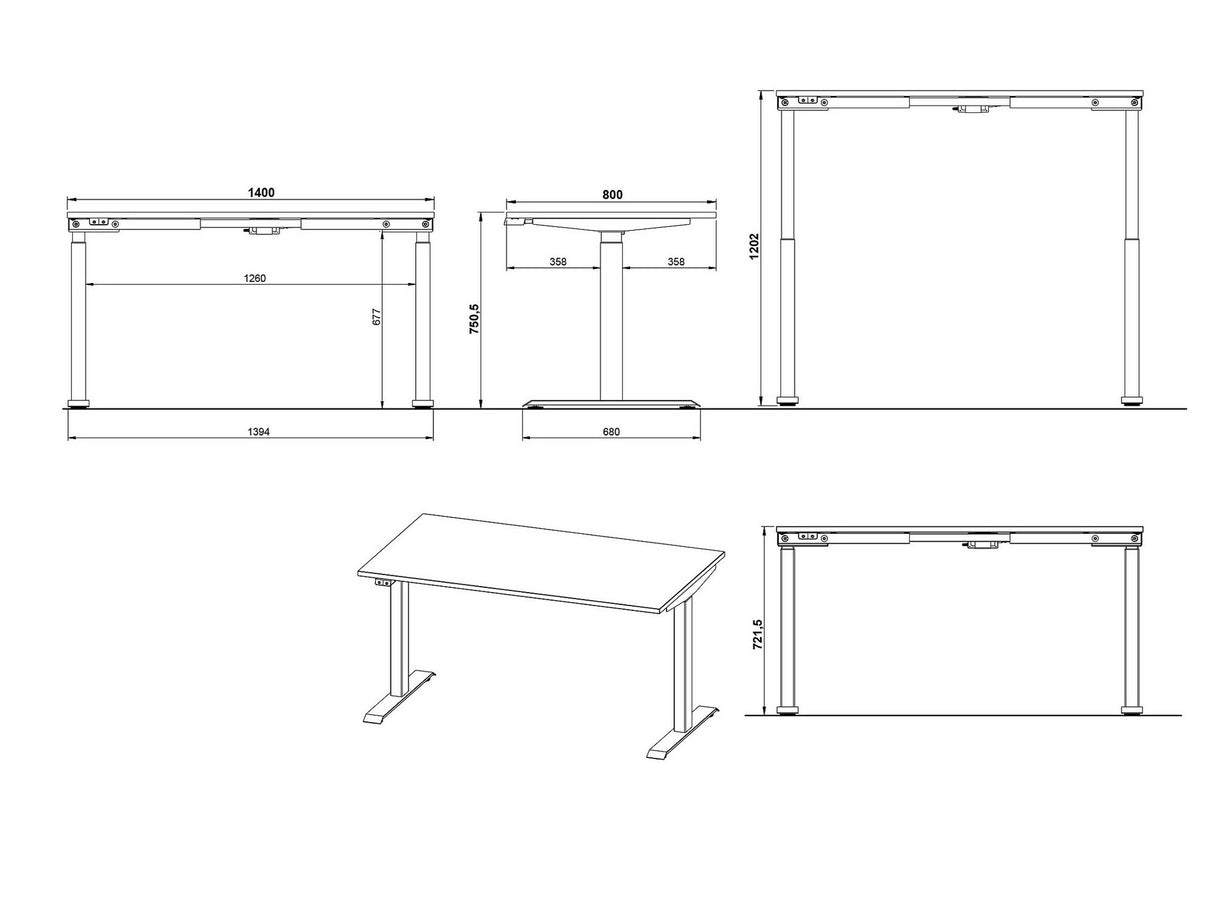 Rakstāmgalds ar regulējamu augstumu 565558