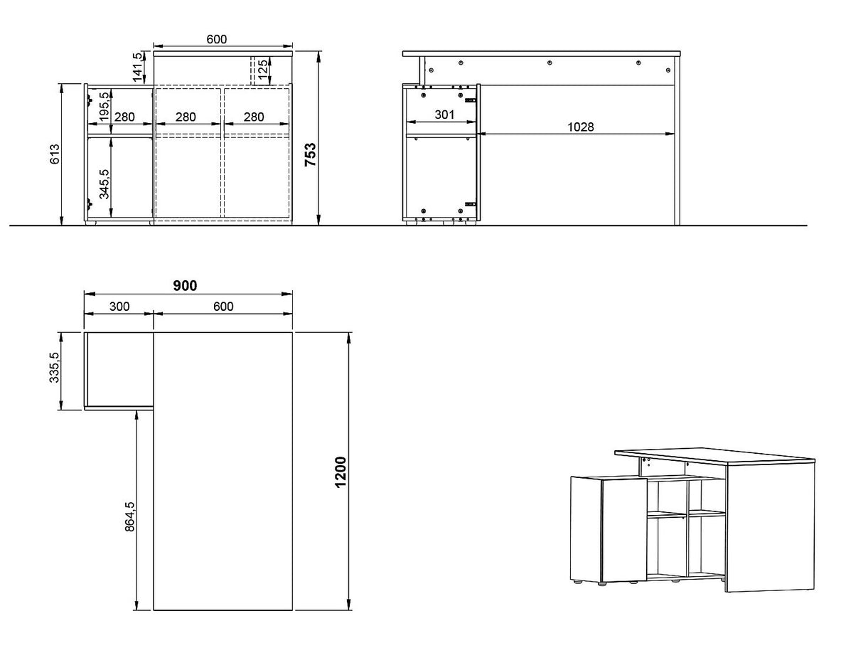 Biroja mēbeļu komplekts 571374