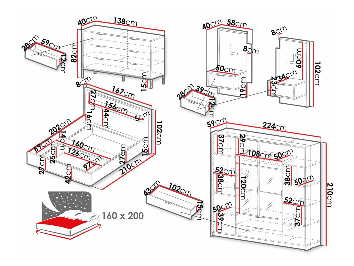 Guļamistabas komplekts 575356