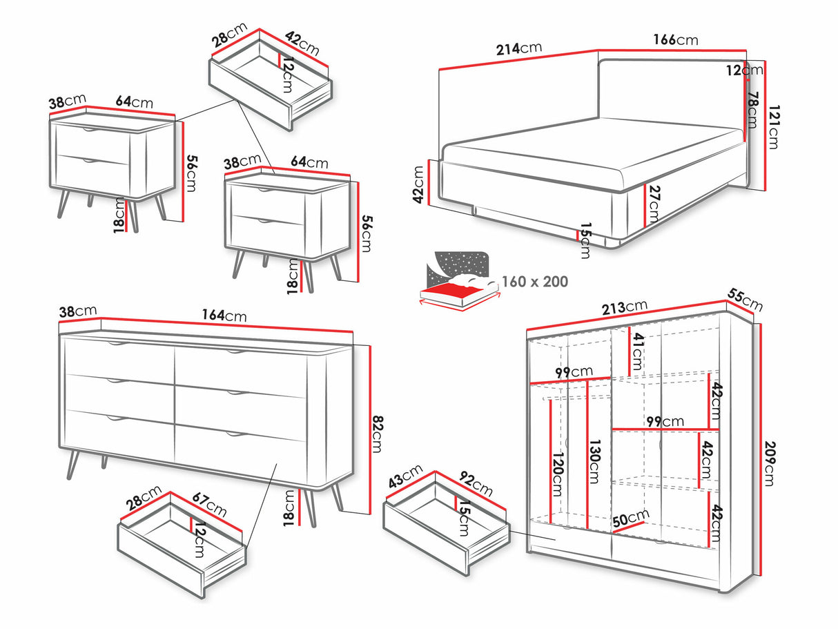 Guļamistabas komplekts 575332 3896876