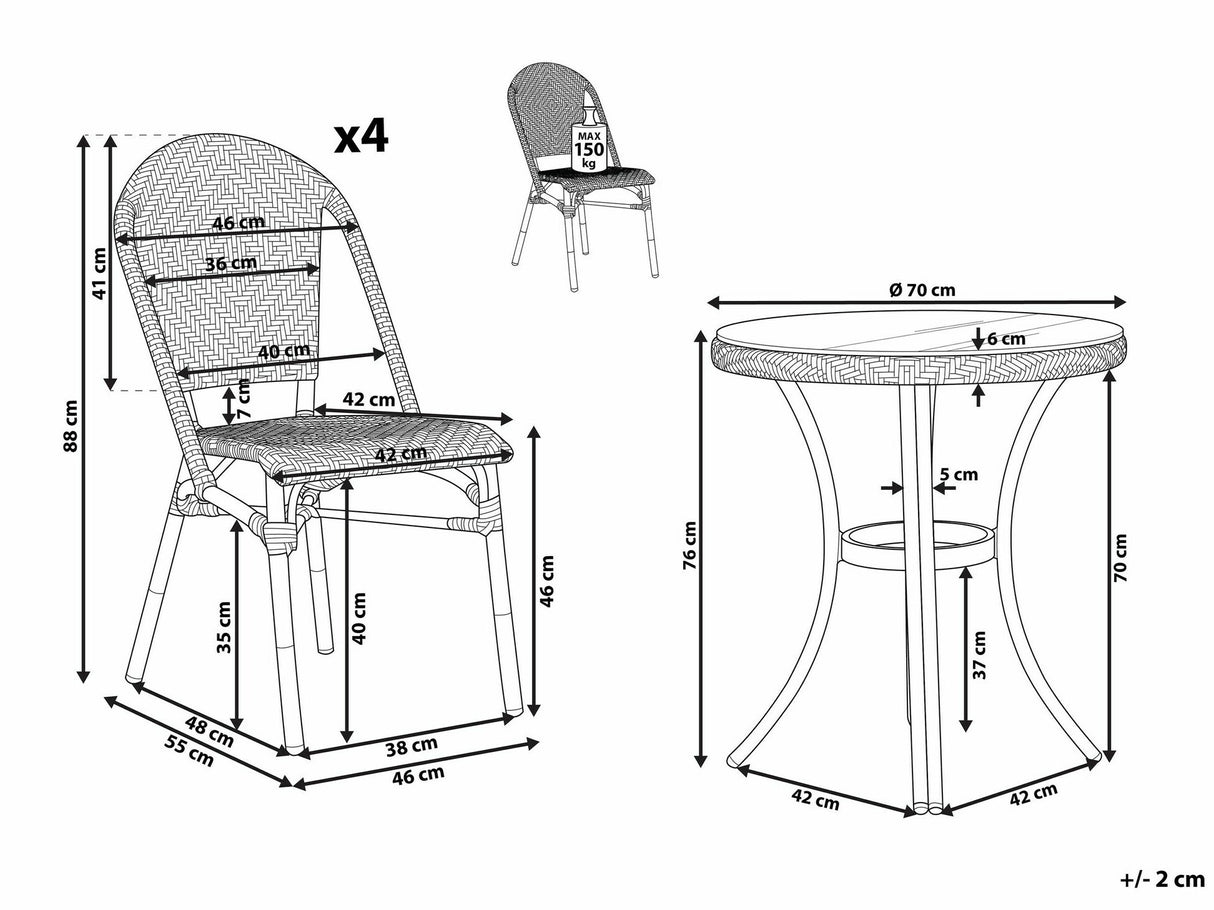 Galds un krēslu komplekts 580637