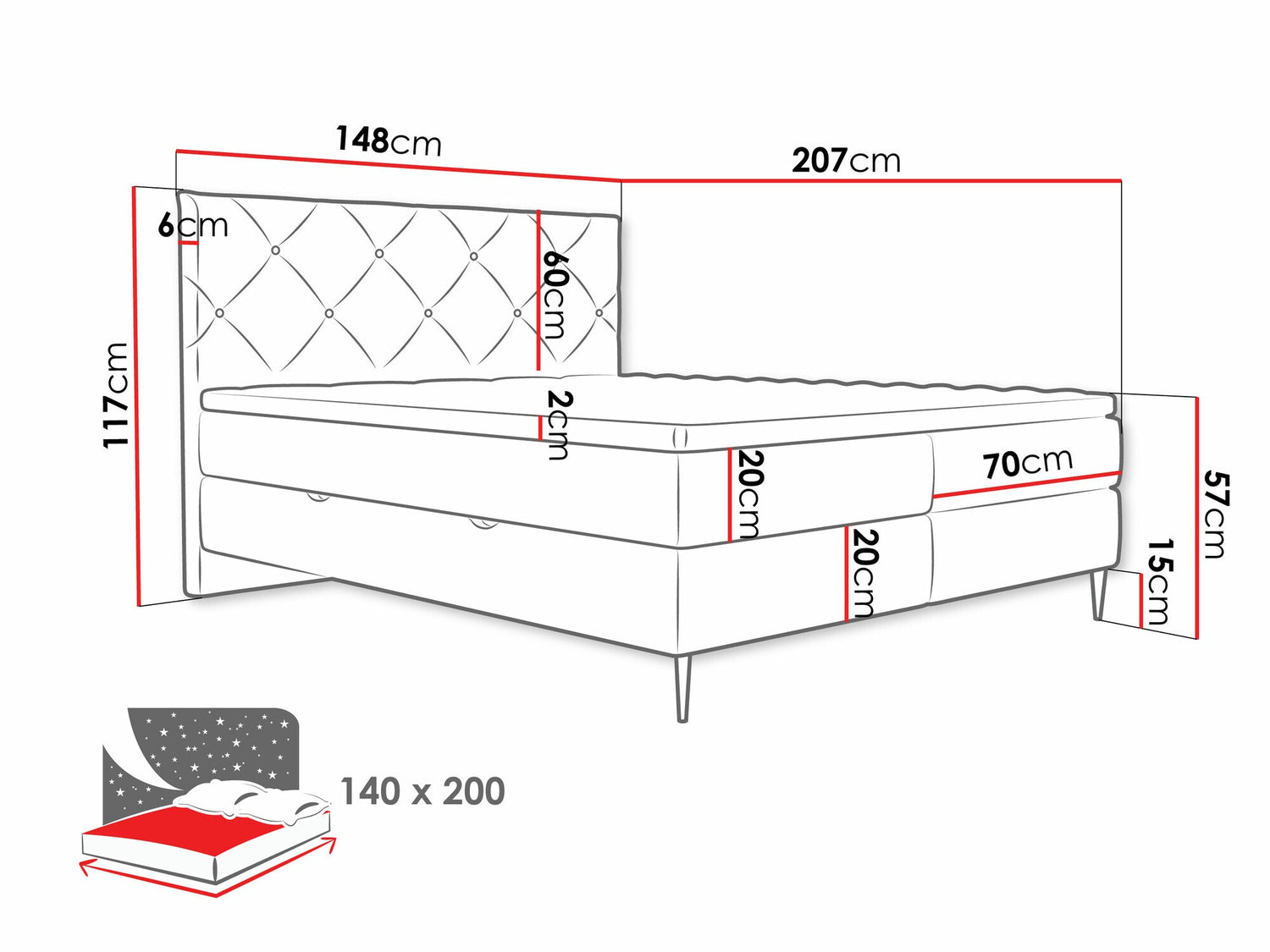 Kontinentālā gulta 580562