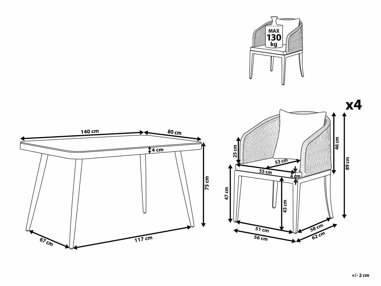 Galds un krēslu komplekts 582622