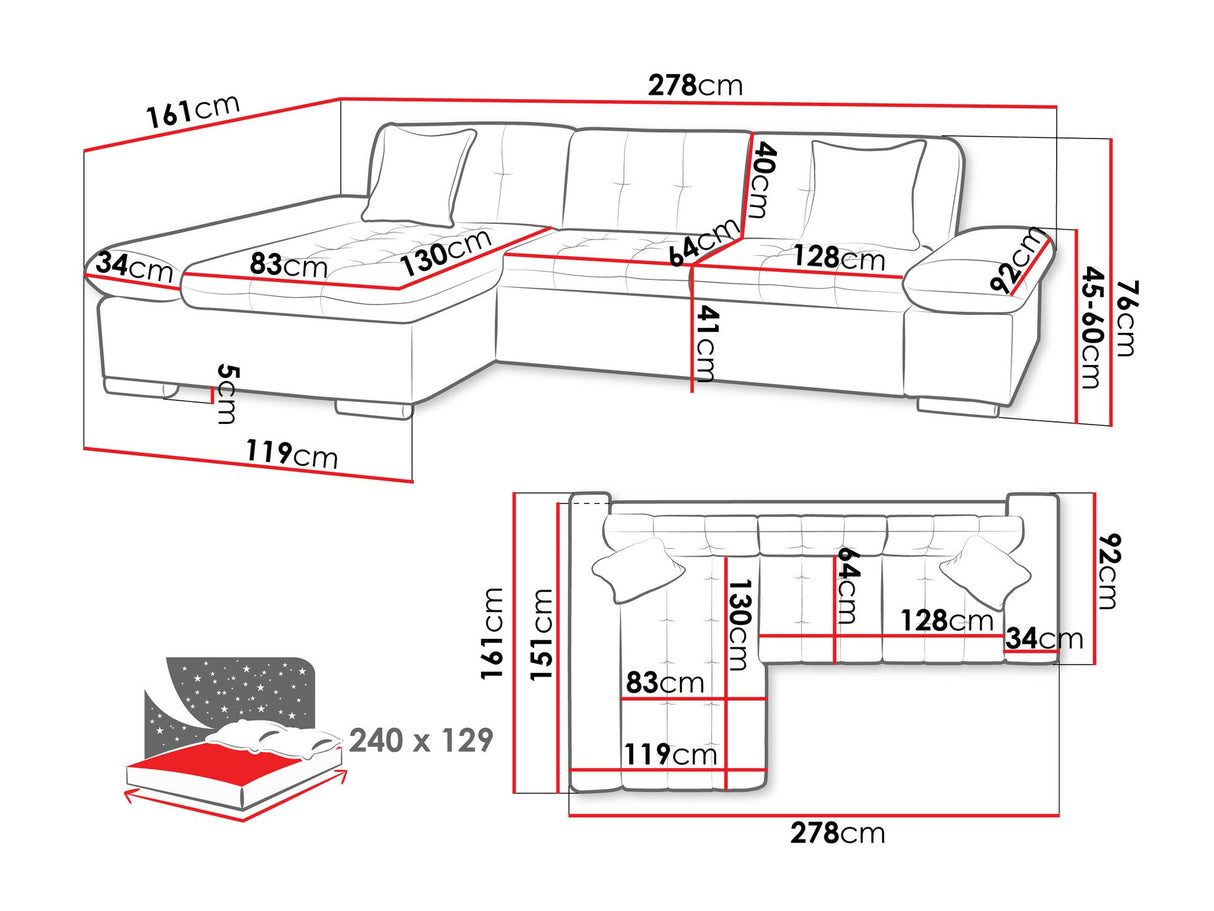 Stūra dīvāns 68208
