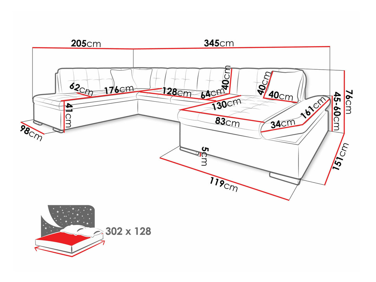Stūra dīvāns 68205