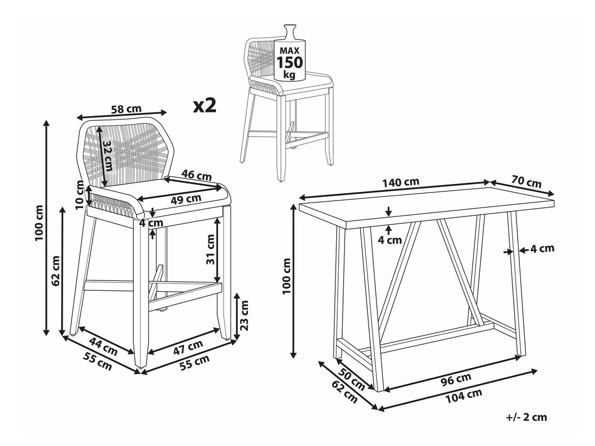 Galds un krēslu komplekts 584052