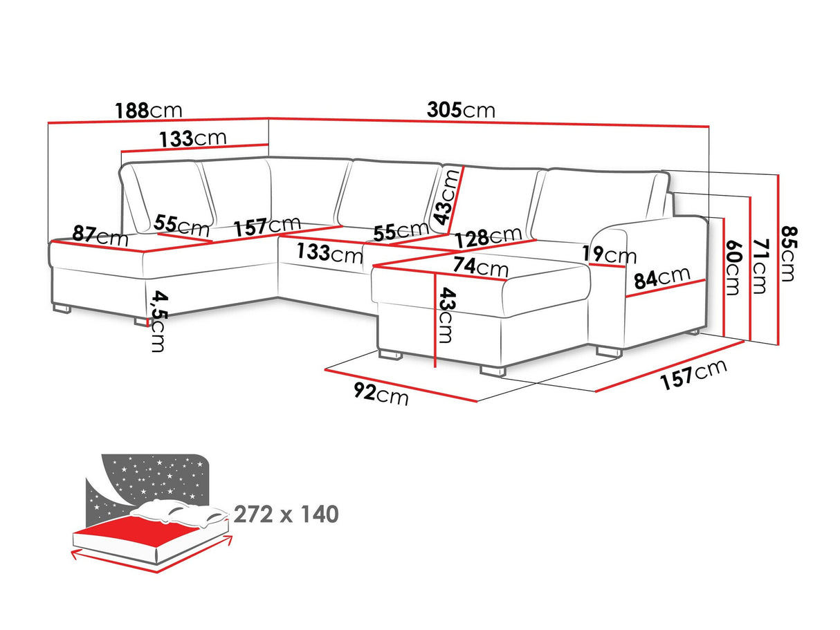 Stūra dīvāns 116426